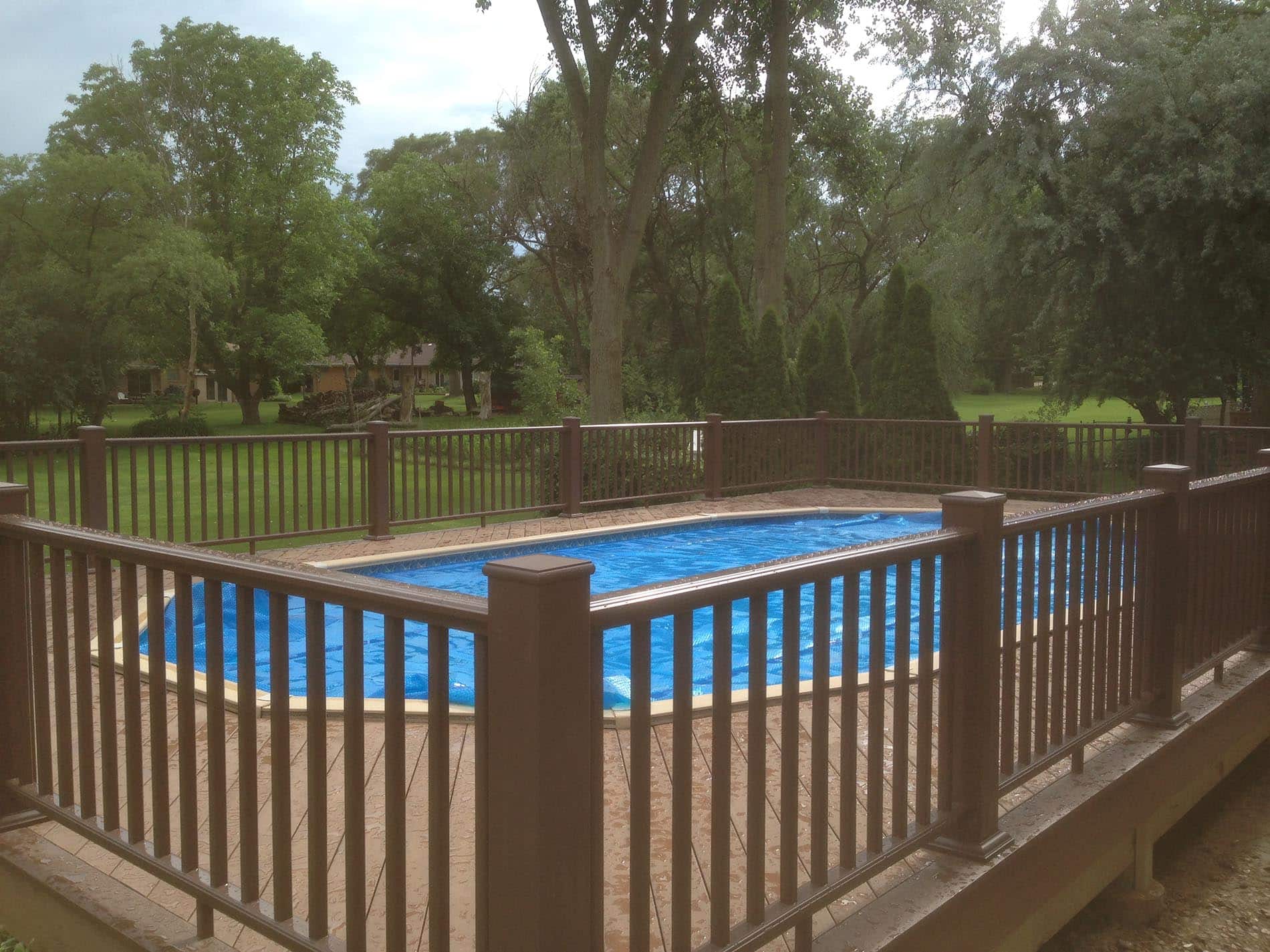 backyard pool deck installation 1