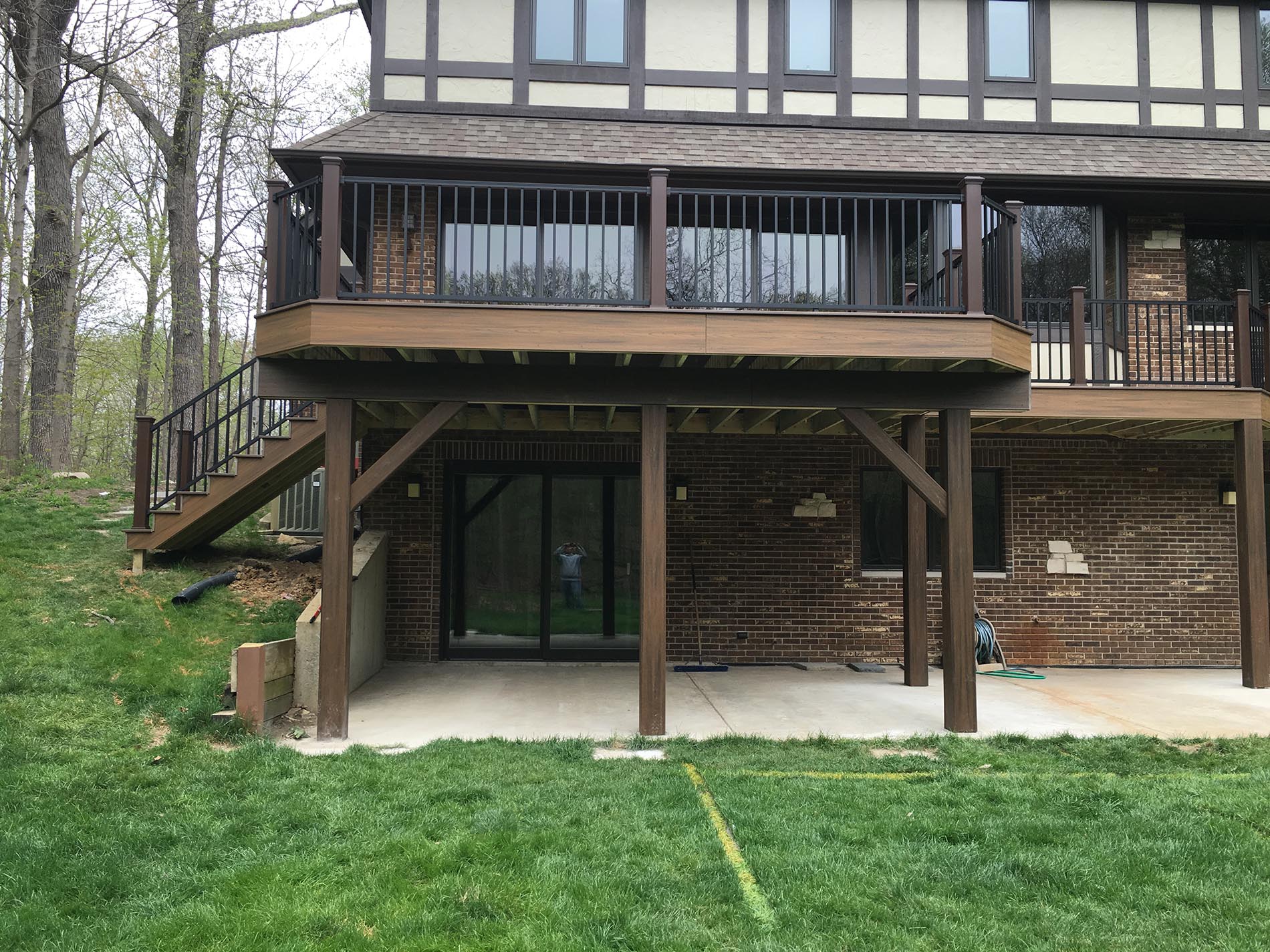 elevated deck install 2 4