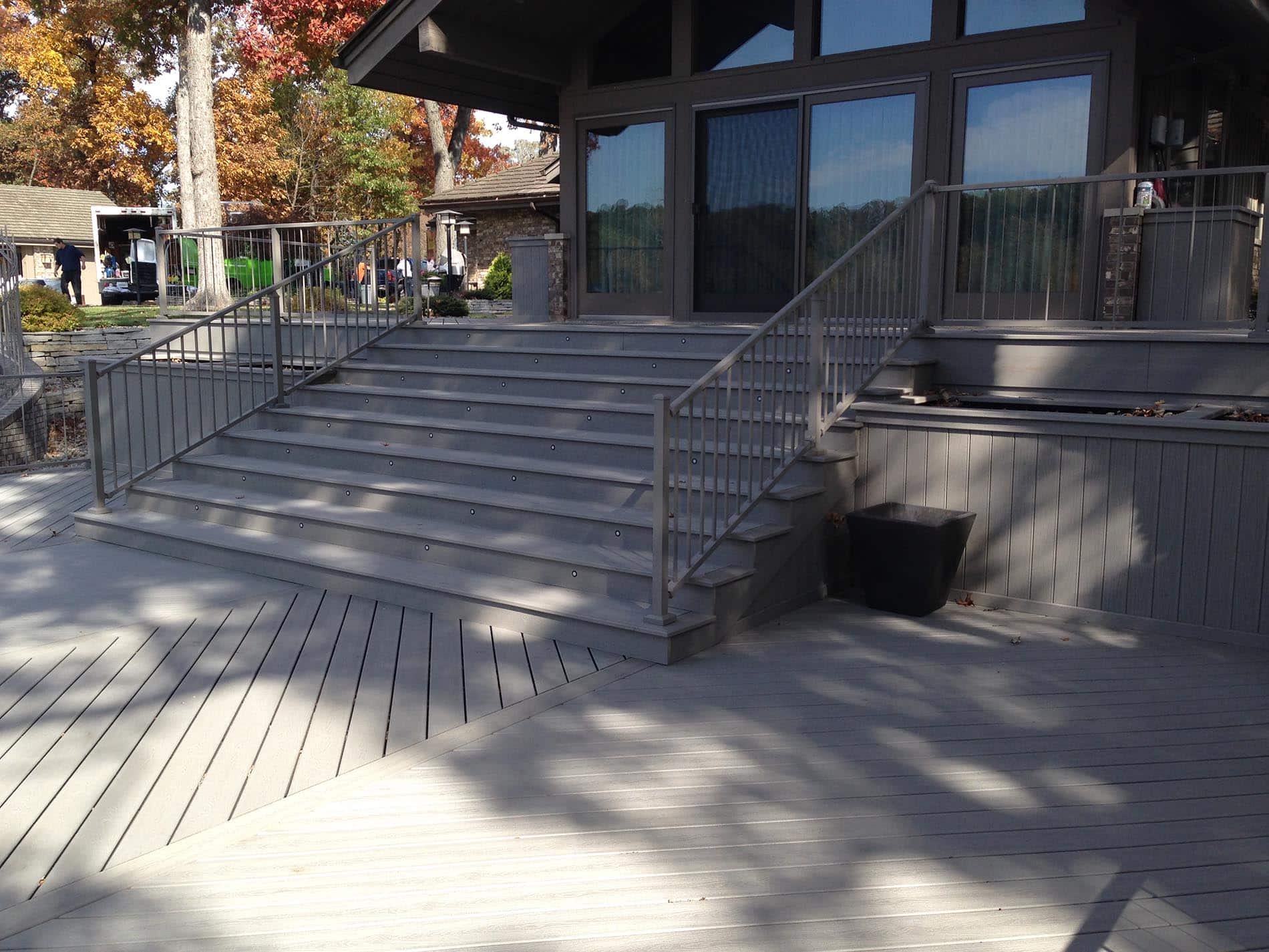 gray deck with metal railing 12
