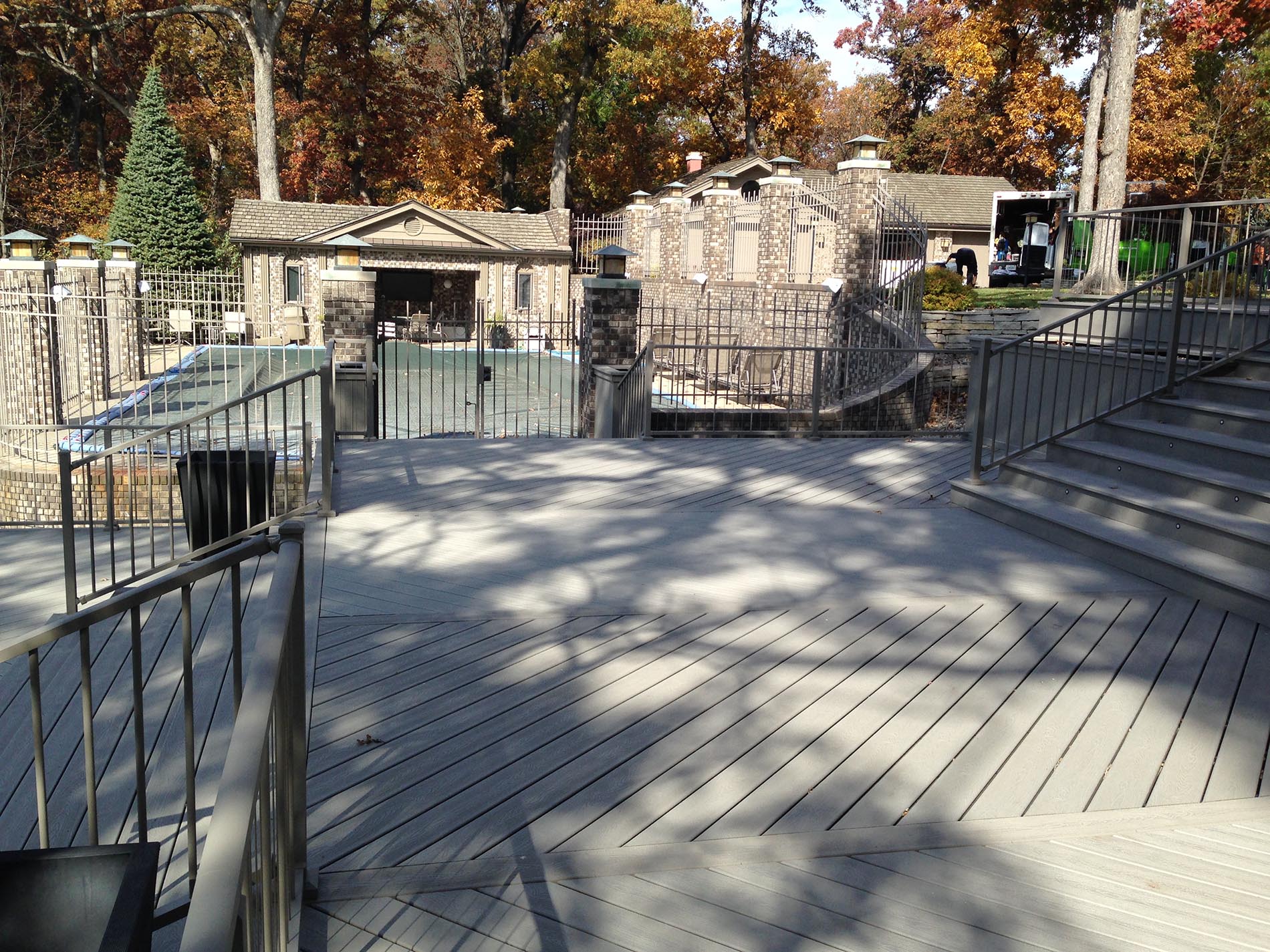 gray deck with metal railing 14