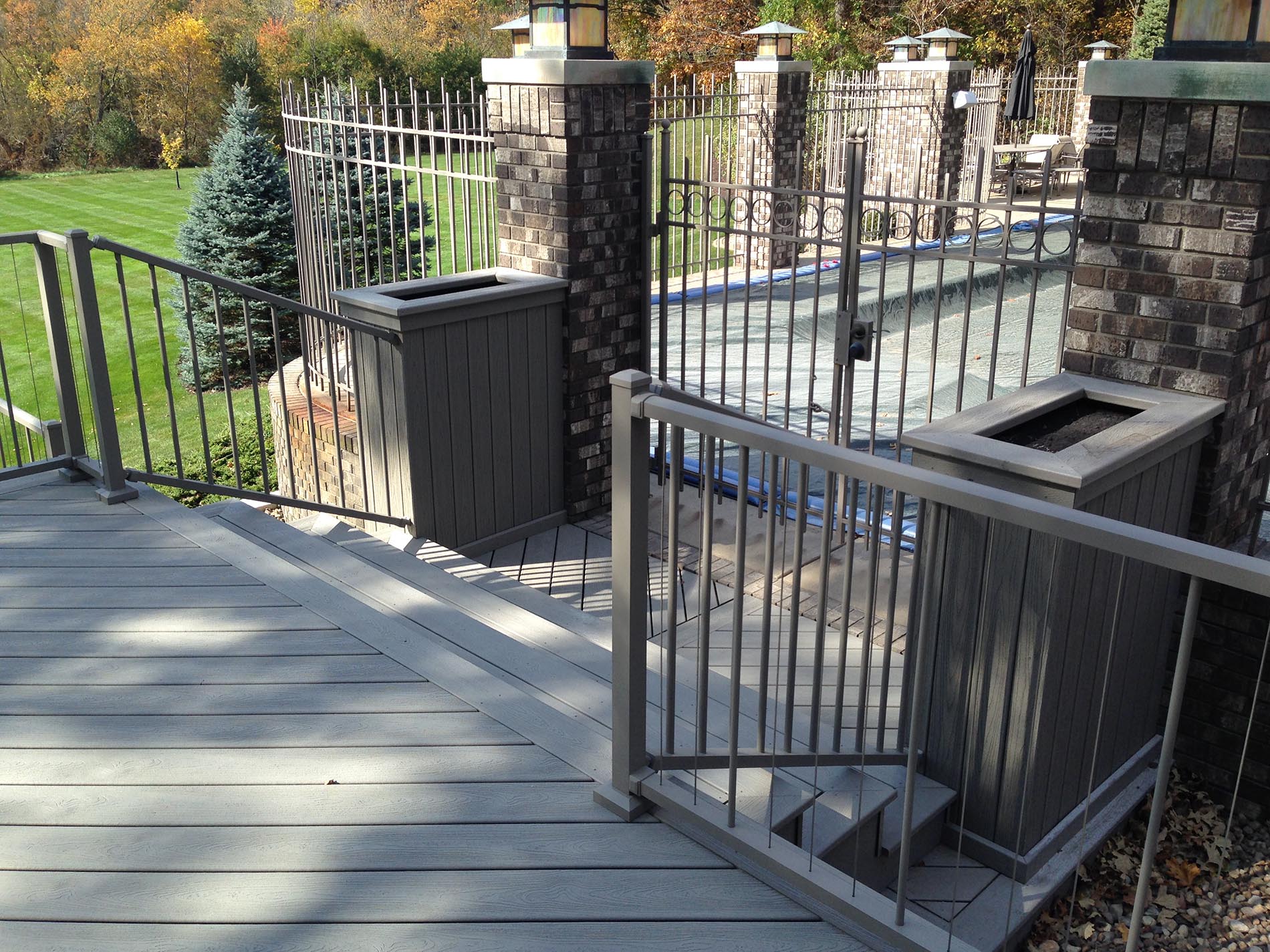 gray deck with metal railing 16